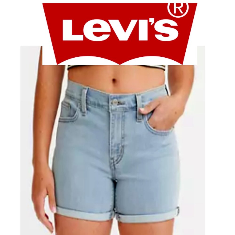 Levis Mid Length Shorts Medium Wash